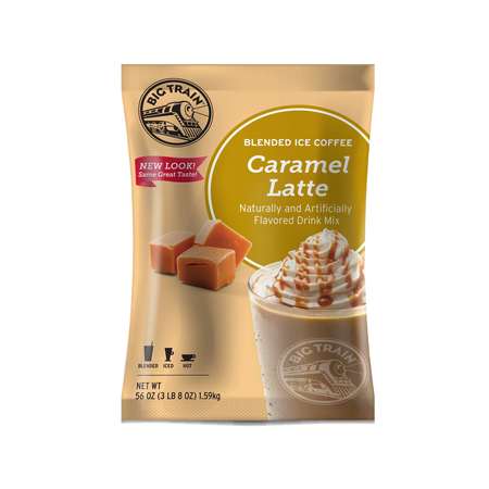 BIG TRAIN Caramel Latte Blended Ice Coffee Powdered Drink Mix 3.5lbs, PK5 BT.610875